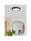 Downlight para zonas húmedas Ø210mm FUEVA 6 negro, 11,5W CCT (2700K-4000K-6500K), IP44