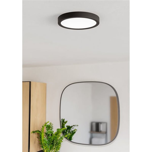 Downlight para zonas húmedas Ø210mm FUEVA 6 negro, 11,5W CCT (2700K-4000K-6500K), IP44