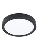 Downlight para zonas húmedas Ø210mm FUEVA 6 negro, 11,5W CCT (2700K-4000K-6500K), IP44