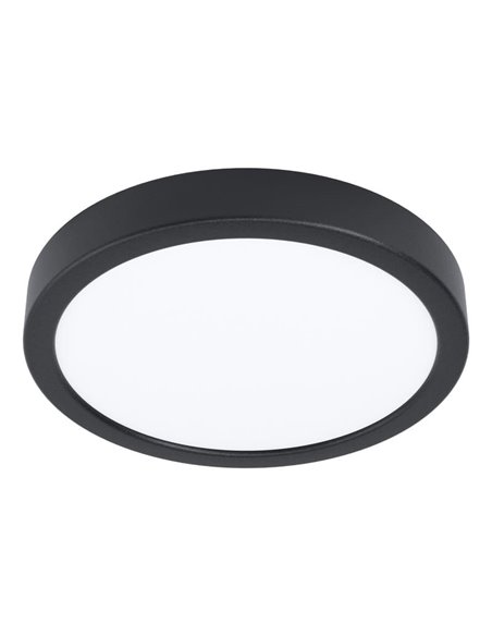 Downlight para zonas húmedas Ø210mm FUEVA 6 negro, 11,5W CCT (2700K-4000K-6500K), IP44