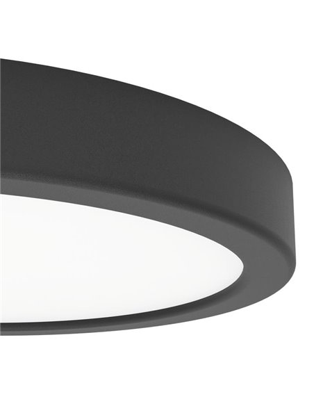 Downlight para zonas húmedas Ø210mm FUEVA 6 negro, 11,5W CCT (2700K-4000K-6500K), IP44