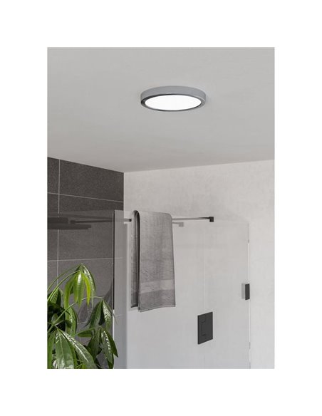 Plafón de techo cromada FUEVA 6 Ø210mm, 11,5W 1550Lm CCT (2700K-4000K-6500K), IP44