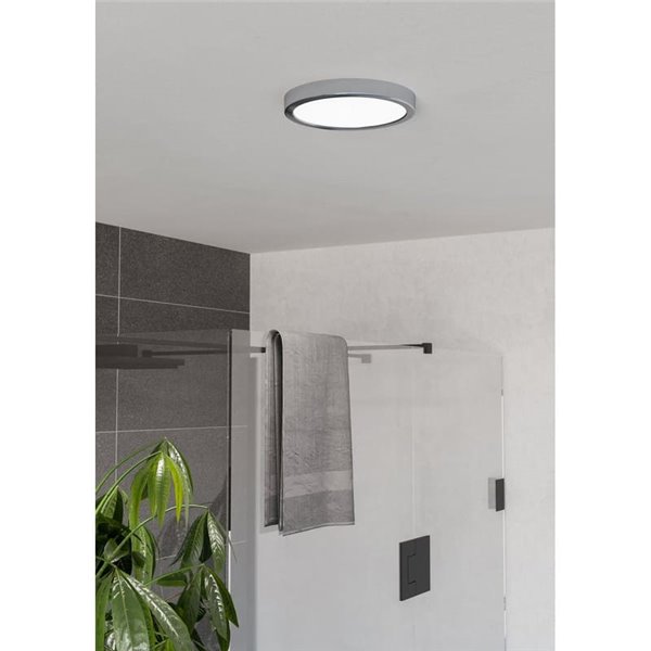 Plafón de techo cromada FUEVA 6 Ø210mm, 11,5W 1550Lm CCT (2700K-4000K-6500K), IP44