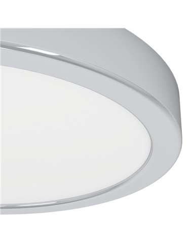Plafón de techo cromada FUEVA 6 Ø210mm, 11,5W 1550Lm CCT (2700K-4000K-6500K), IP44
