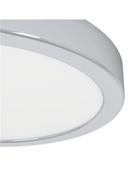 Plafón de techo cromada FUEVA 6 Ø210mm, 11,5W 1550Lm CCT (2700K-4000K-6500K), IP44