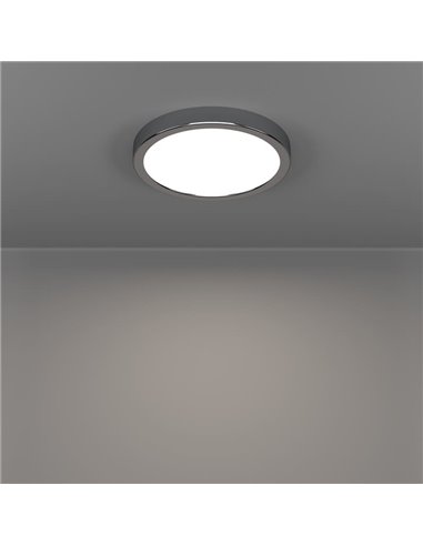 Plafón de techo cromada FUEVA 6 Ø210mm, 11,5W 1550Lm CCT (2700K-4000K-6500K), IP44