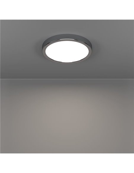 Plafón de techo cromada FUEVA 6 Ø210mm, 11,5W 1550Lm CCT (2700K-4000K-6500K), IP44