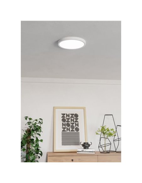 Plafonnier LED blanc FUEVA 6 Ø 280 mm, 14,2 W, 1 800 lm, CCT (2 700 K-4 000 K-6 500 K), IP20