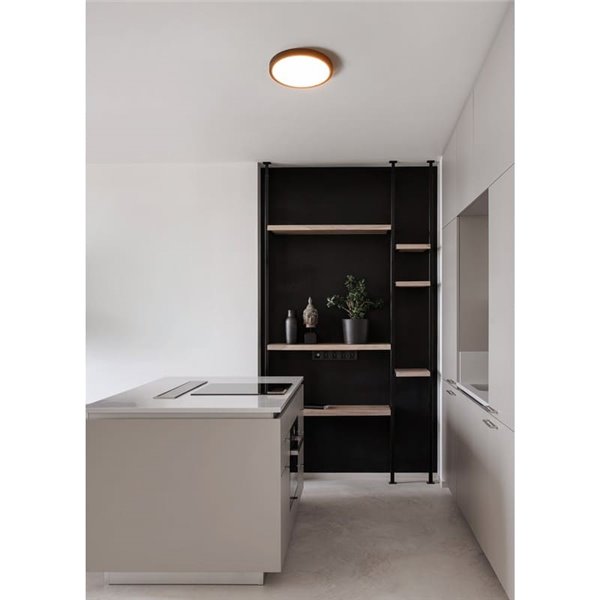 Downlight negro de superficie LED Ø280mm FUEVA 6, 14,2W 1800Lm CCT (2700K-4000K-6500K), IP20