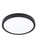 Downlight negro de superficie LED Ø280mm FUEVA 6, 14,2W 1800Lm CCT (2700K-4000K-6500K), IP20