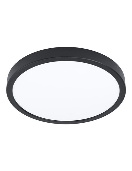Downlight negro de superficie LED Ø280mm FUEVA 6, 14,2W 1800Lm CCT (2700K-4000K-6500K), IP20
