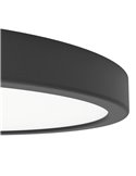 Downlight negro de superficie LED Ø280mm FUEVA 6, 14,2W 1800Lm CCT (2700K-4000K-6500K), IP20