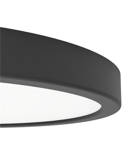 Downlight preto de superfície LED Ø280mm FUEVA 6, 14,2W 1800Lm CCT (2700K-4000K-6500K), IP20