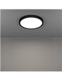 Downlight negro de superficie LED Ø280mm FUEVA 6, 14,2W 1800Lm CCT (2700K-4000K-6500K), IP20