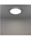 Plafón de techo LED Ø280mm FUEVA 6 níquel, 14,2W 1800Lm CCT (2700K-4000K-6500K), IP20