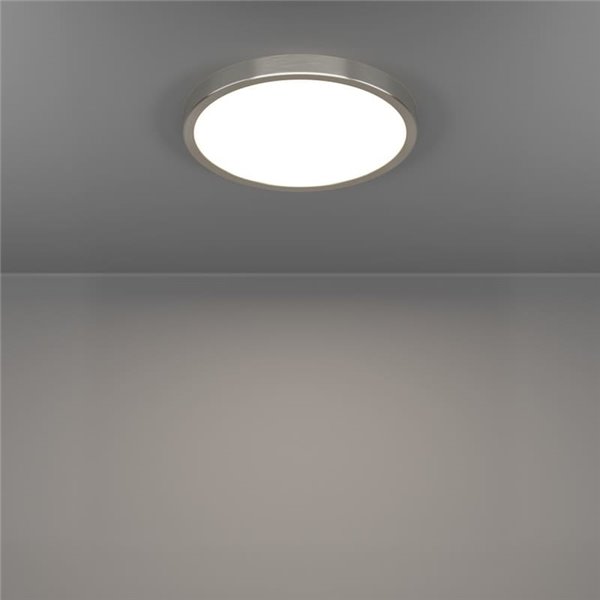 Plafón de techo LED Ø280mm FUEVA 6 níquel, 14,2W 1800Lm CCT (2700K-4000K-6500K), IP20