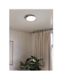 Plafón de techo LED Ø280mm FUEVA 6 níquel, 14,2W 1800Lm CCT (2700K-4000K-6500K), IP20