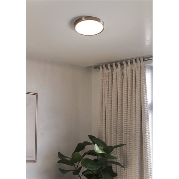Plafón de techo LED Ø280mm FUEVA 6 níquel, 14,2W 1800Lm CCT (2700K-4000K-6500K), IP20