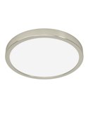 Plafón de techo LED Ø280mm FUEVA 6 níquel, 14,2W 1800Lm CCT (2700K-4000K-6500K), IP20