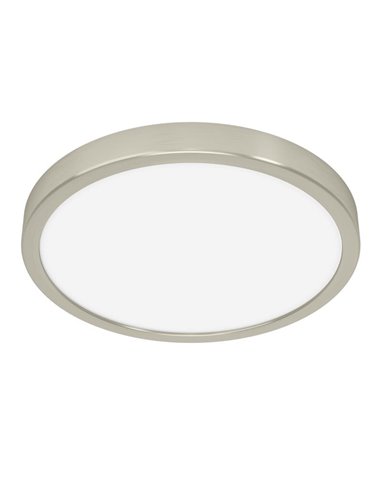 Plafón de techo LED Ø280mm FUEVA 6 níquel, 14,2W 1800Lm CCT (2700K-4000K-6500K), IP20