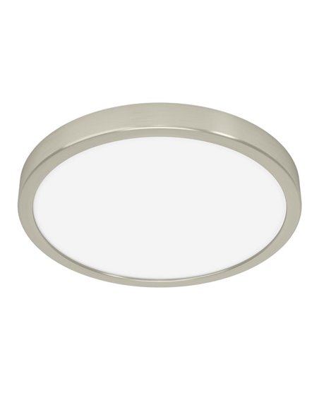 Plafón de techo LED Ø280mm FUEVA 6 níquel, 14,2W 1800Lm CCT (2700K-4000K-6500K), IP20
