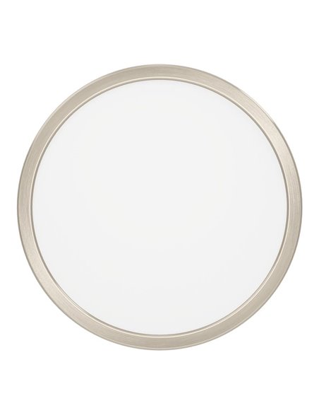 Plafón de techo LED Ø280mm FUEVA 6 níquel, 14,2W 1800Lm CCT (2700K-4000K-6500K), IP20