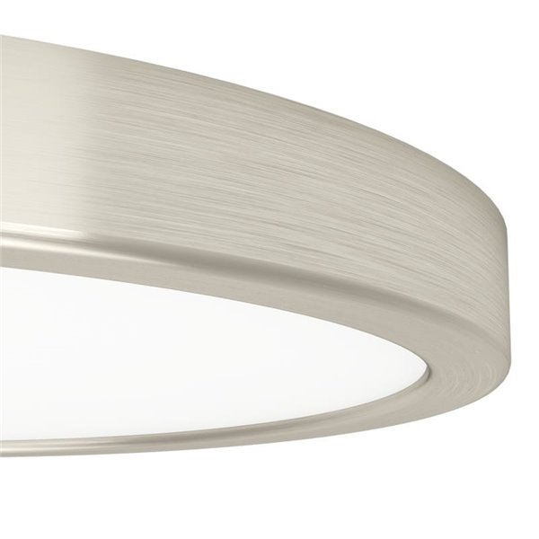 Plafón de techo LED Ø280mm FUEVA 6 níquel, 14,2W 1800Lm CCT (2700K-4000K-6500K), IP20