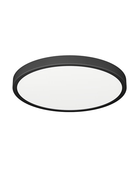 Downlight LED IP44 Ø280mm FUEVA 6 noir, 14,2W 1800Lm CCT (2700K-4000K-6500K)