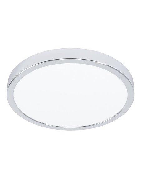 Luz de techo cromada IP44 Ø280mm FUEVA 6, 14,2W 1800Lm CCT (2700K-4000K-6500K)