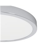 Luz de techo cromada IP44 Ø280mm FUEVA 6, 14,2W 1800Lm CCT (2700K-4000K-6500K)