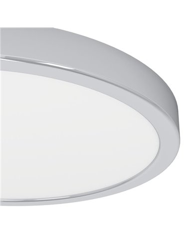 Luz de techo cromada IP44 Ø280mm FUEVA 6, 14,2W 1800Lm CCT (2700K-4000K-6500K)