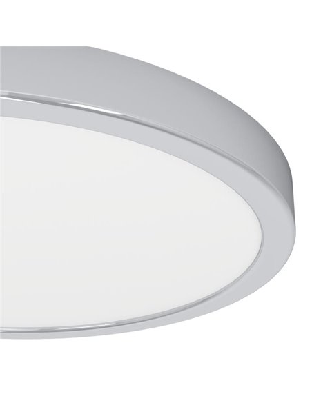 Luminária de teto cromada IP44 Ø280mm FUEVA 6, 14,2W 1800Lm CCT (2700K-4000K-6500K)