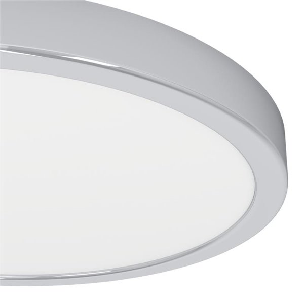 Luz de techo cromada IP44 Ø280mm FUEVA 6, 14,2W 1800Lm CCT (2700K-4000K-6500K)
