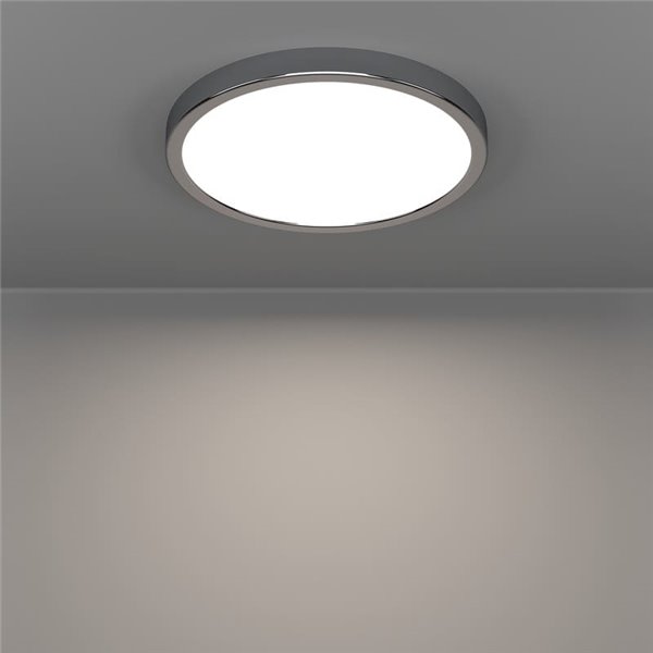 Luz de techo cromada IP44 Ø280mm FUEVA 6, 14,2W 1800Lm CCT (2700K-4000K-6500K)