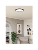 Downlight LED superficie Ø390mm negro FUEVA 6, 17W 2900Lm CCT (2700K-4000K-6500K), IP20