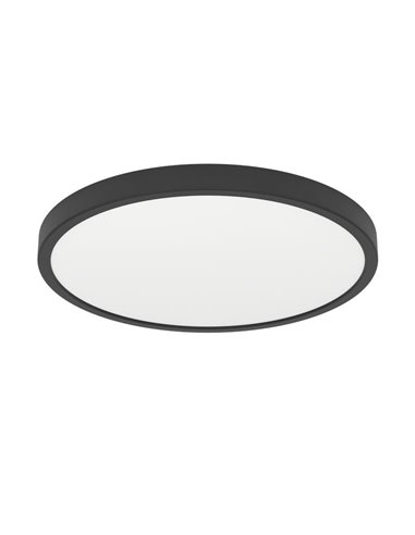 Downlight LED superficie Ø390mm negro FUEVA 6, 17W 2900Lm CCT (2700K-4000K-6500K), IP20