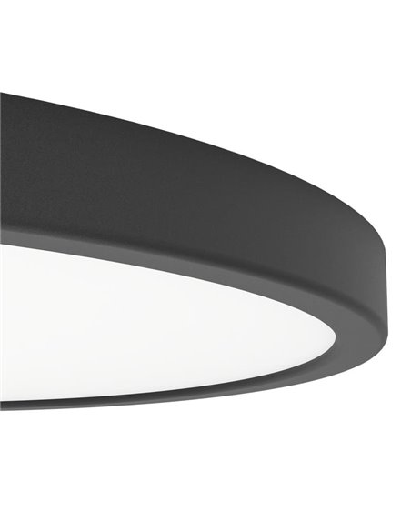 Downlight LED superficie Ø390mm negro FUEVA 6, 17W 2900Lm CCT (2700K-4000K-6500K), IP20