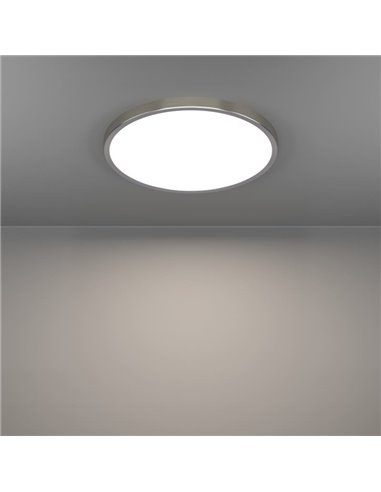 Plafonnier LED apparent Ø390mm nickel FUEVA 6, 17W 2900Lm CCT (2700K-4000K-6500K), IP20