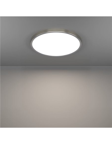 Plafonnier LED apparent Ø390mm nickel FUEVA 6, 17W 2900Lm CCT (2700K-4000K-6500K), IP20