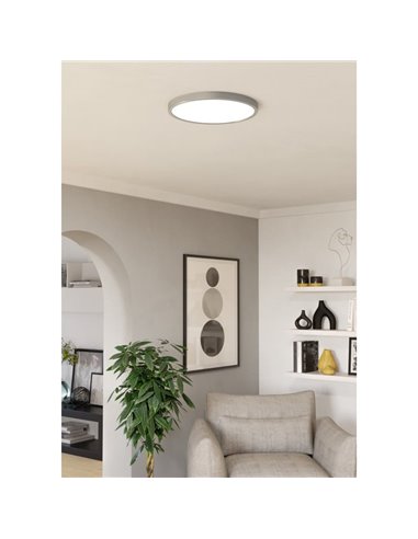Plafón LED de superficio Ø390mm níquel FUEVA 6, 17W 2900Lm CCT (2700K-4000K-6500K), IP20