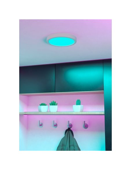 Plafón LED inteligente CONNECT-Z blanco Ø210mm FUEVA 6-Z, RGB+CCT (2700-6500K)
