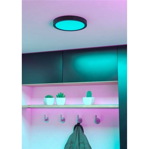 Downlight LED intelligent CONNECT-Z noir Ø210mm FUEVA 6-Z, RGB+CCT (2700-6500K)