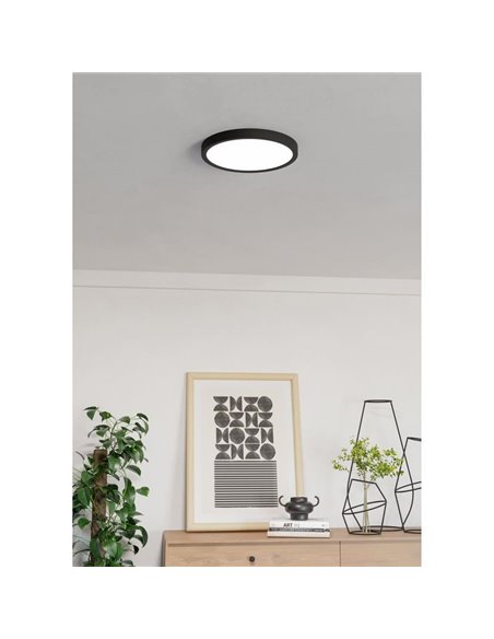 Downlight LED inteligente CONNECT-Z negro Ø280mm FUEVA 6-Z, RGB+CCT (2700-6500K)