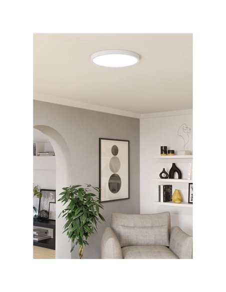 Plafón LED inteligente CONNECT-Z blanco Ø390mm FUEVA 6-Z, RGB+CCT (2700-6500K)