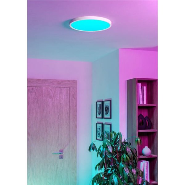 Luminária de teto LED inteligente FUEVA 6-Z CONNECT-Z, branca, Ø390 mm, RGB+CCT (2700-6500K)
