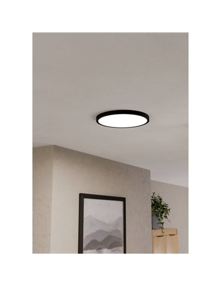 Downlight LED inteligente CONNECT-Z negro Ø390mm FUEVA 6-Z, RGB+CCT (2700-6500K)