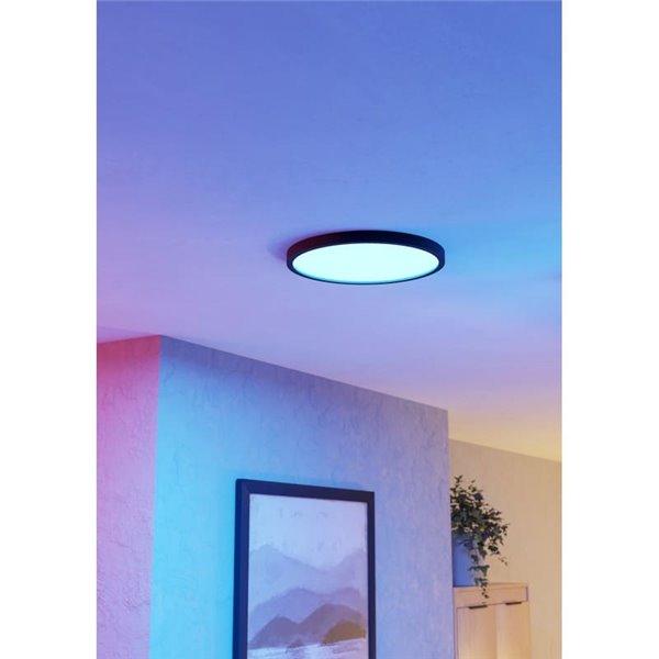 Downlight LED intelligent CONNECT-Z noir Ø390mm FUEVA 6-Z, RGB+CCT (2700-6500K)