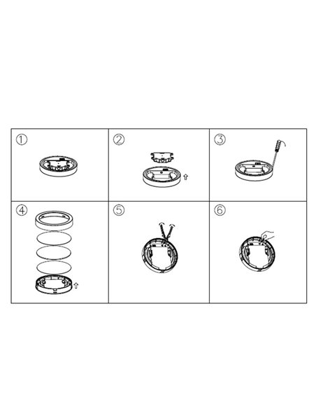 Downlight LED negro FUEVA 6 Ø210mm, 11,5W 1550Lm CCT (2700K-4000K-6500K), IP20