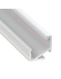 Perfil Angular Assimétrico 30º/60º para Fitas de LED em Acabamento Lacado Branco - Tipo H - 2,02 Metros
