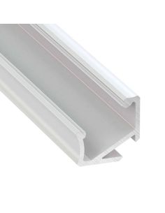 Perfil Angular Assimétrico 30º/60º para Fitas de LED em Acabamento Lacado Branco - Tipo H - 2,02 Metros